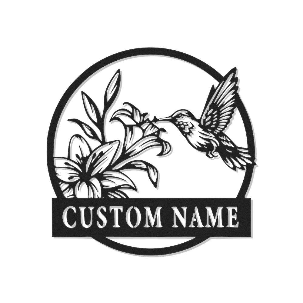 Hummingbird & Lily Metal Wall Art
