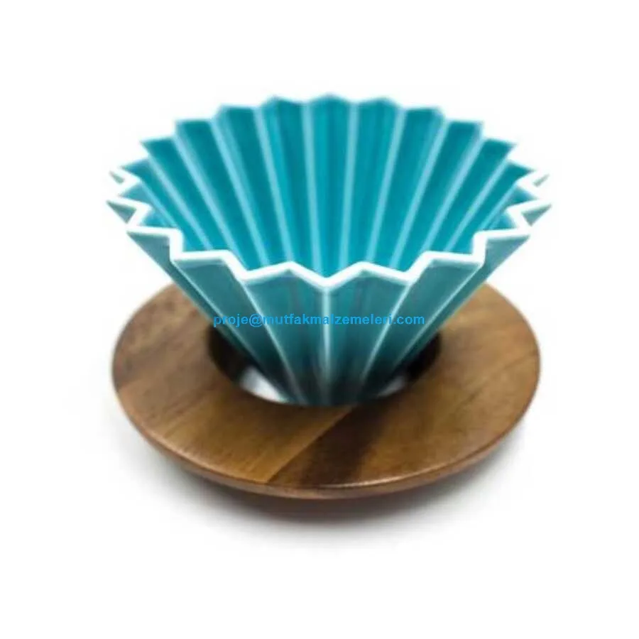 EPK-2608 ceramic coffee dripper with wooden stand