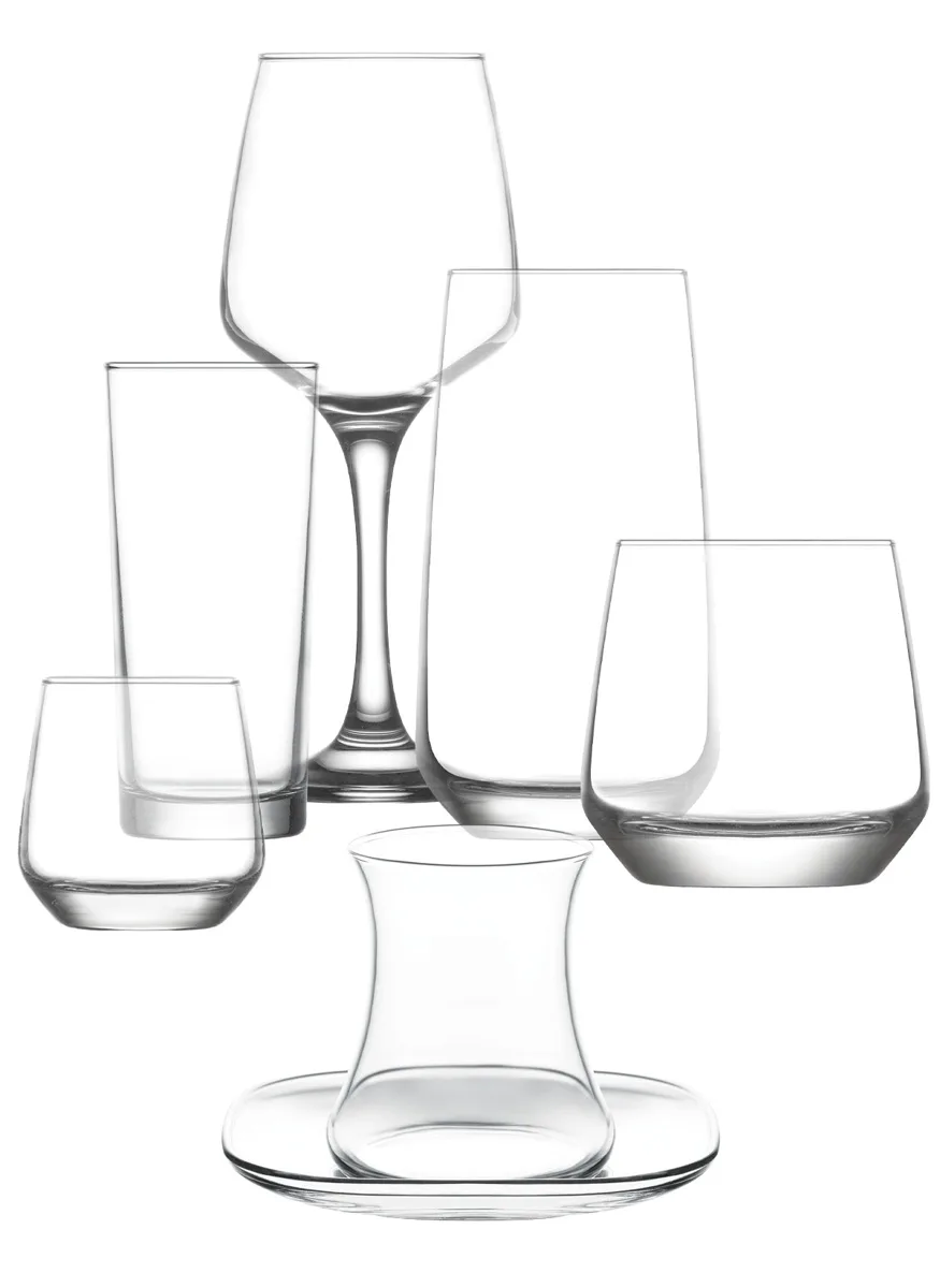 Lal glass dowry set