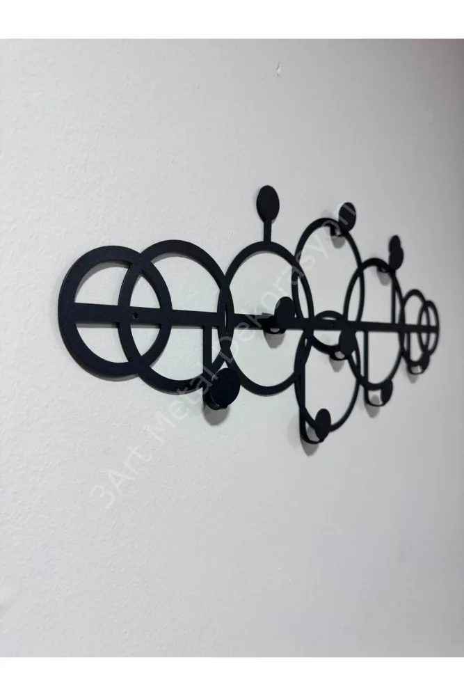 Decorative Metal Wall Coat Rack with Geometric Design