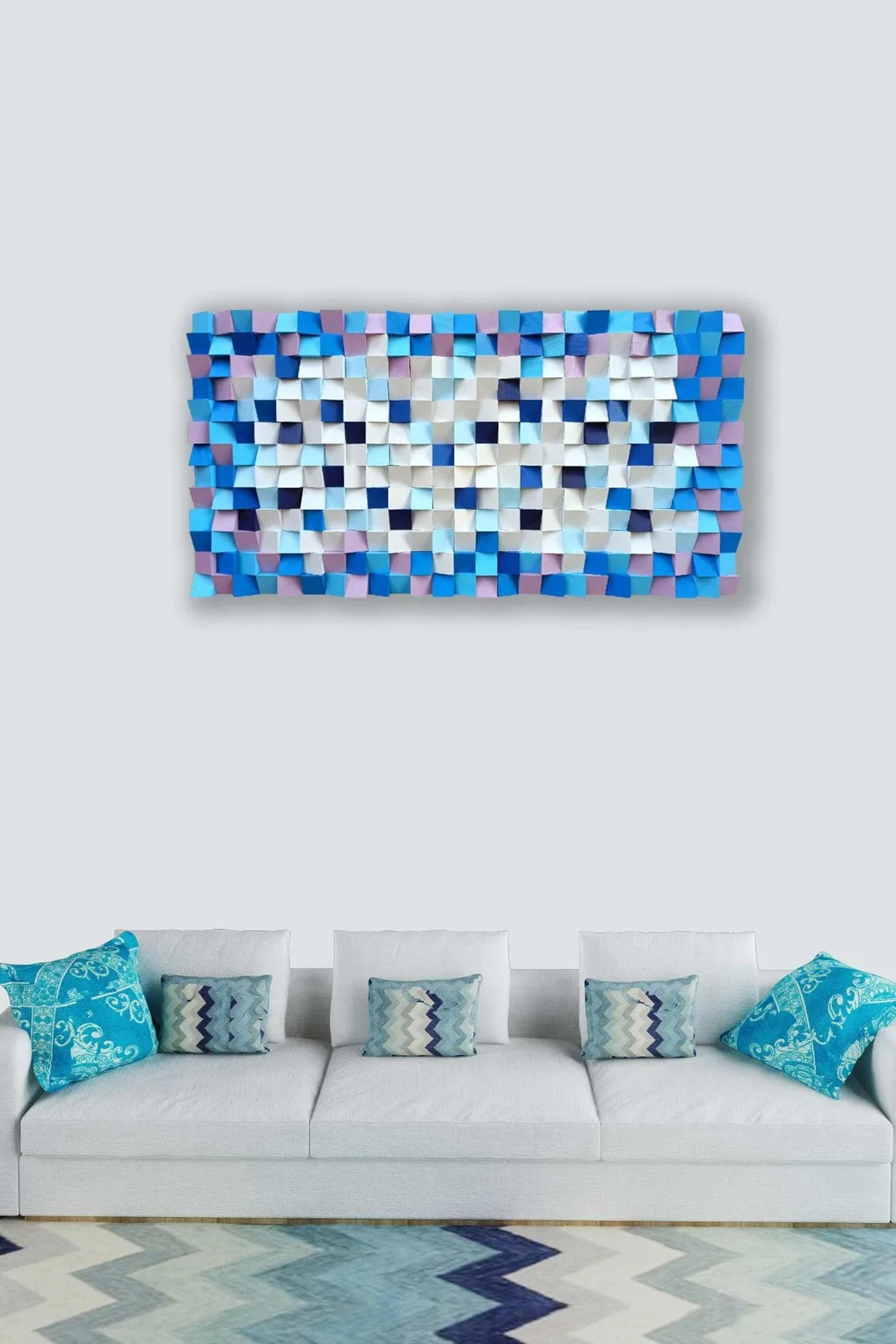 Neptun mosaic wood wall art