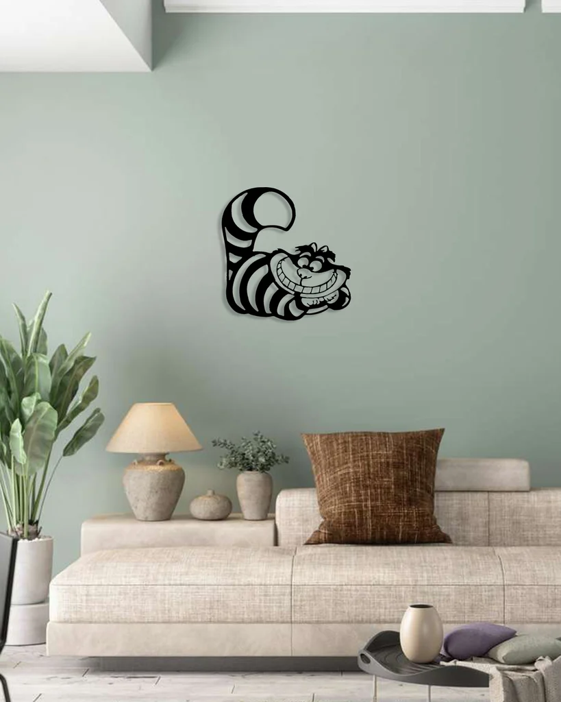 Gulen Cheshire Kedisi metal wall art