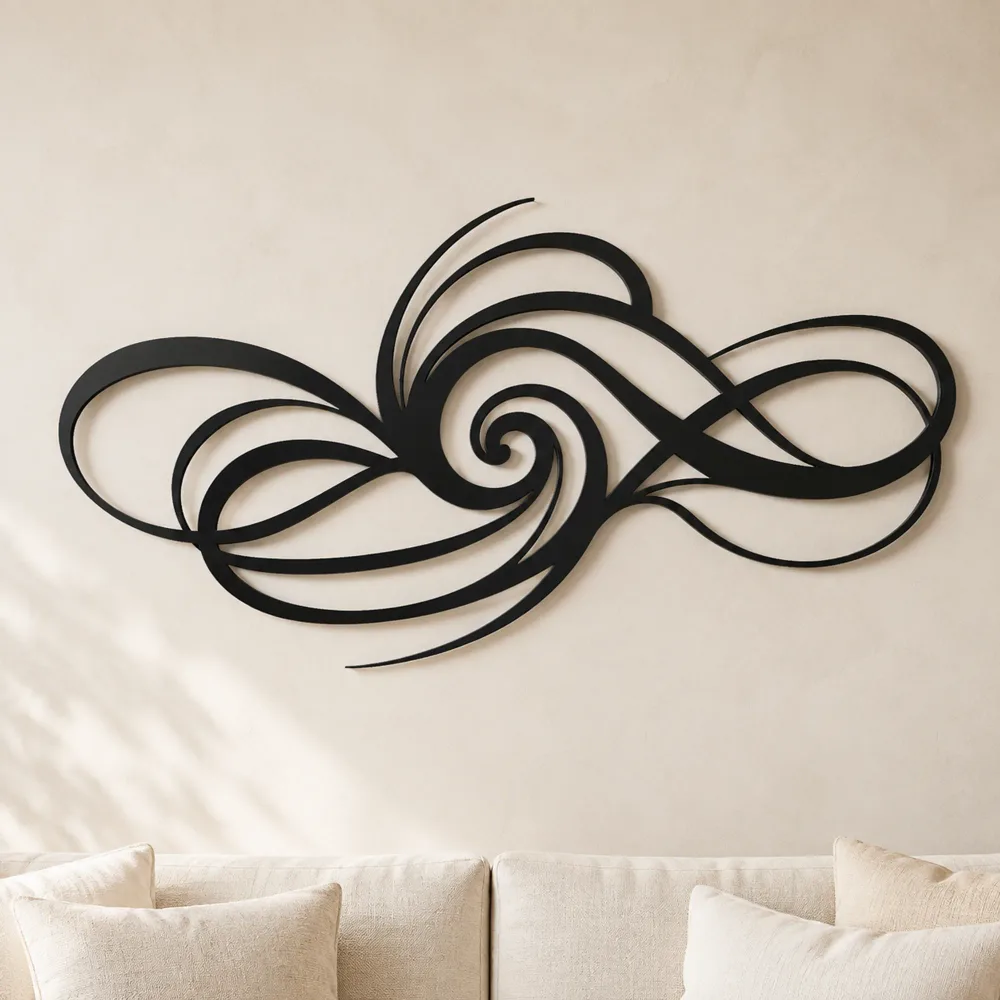 Minimal Spiral Motion Metal Wall Art