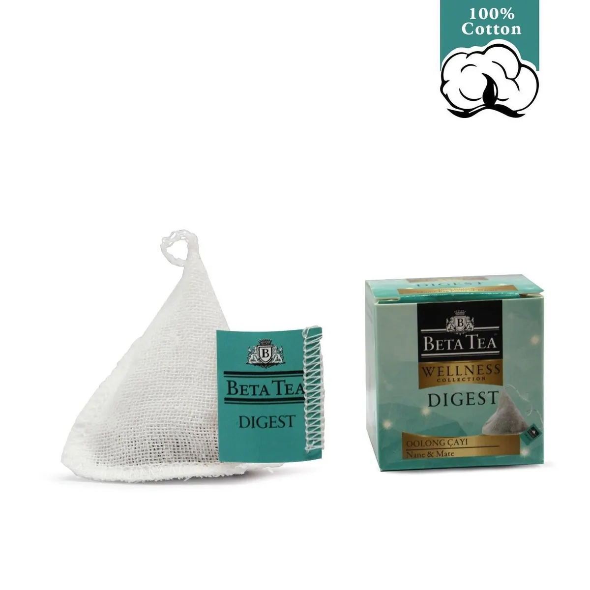 Beta Tea Wellness Digest شاي أولونغ هرمي بالشاش القطني 2 غرام (نسيج قطن طبيعي 100%)