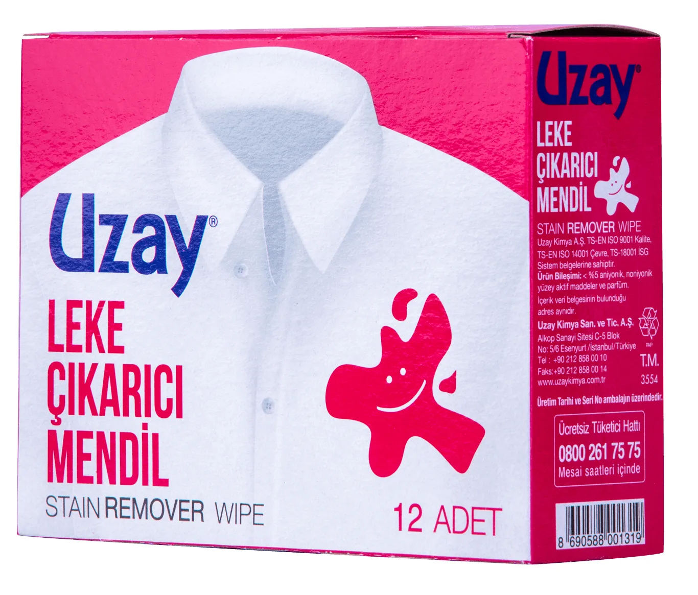 Uzay Stain Remover Wipes 12 pcs