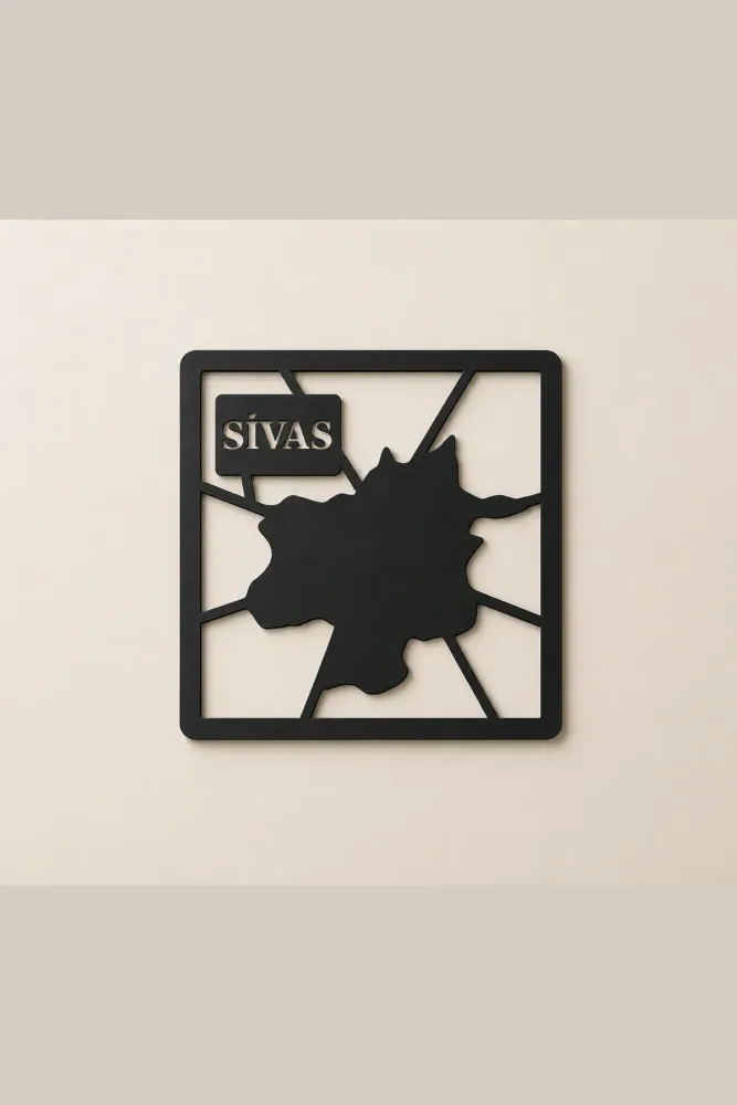 Sivas Province Map Metal Wall Decor