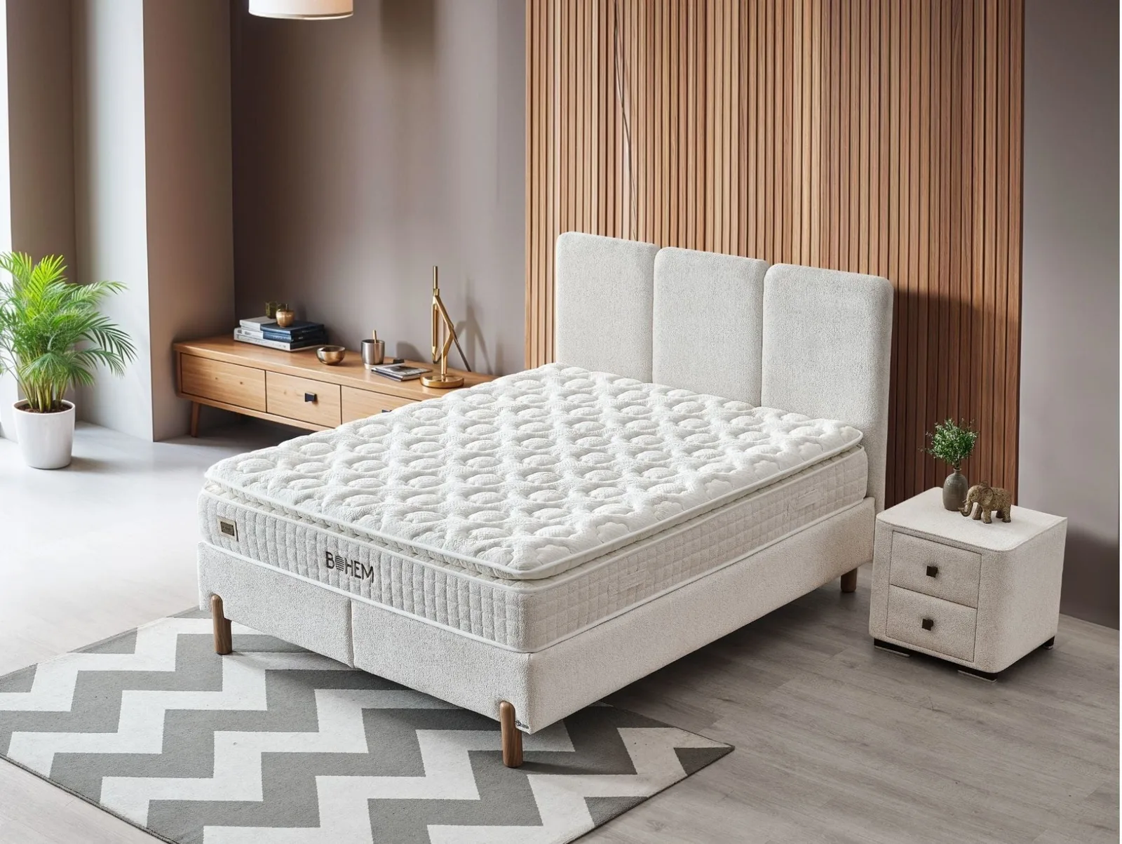 Bohem Mattress, Base and Headboard Set