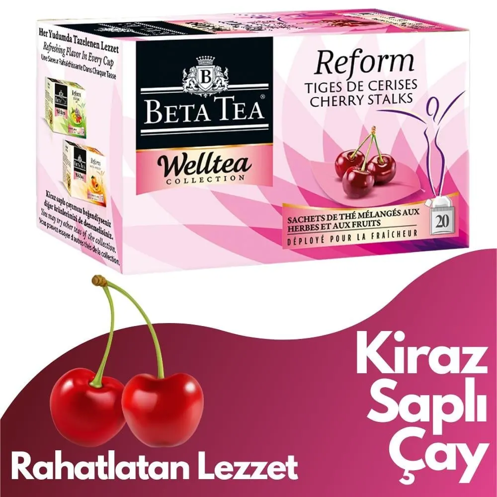 Beta Tea شاي بعنق الكرز أكياس Welltea Reform Collection 20×1.8 غرام