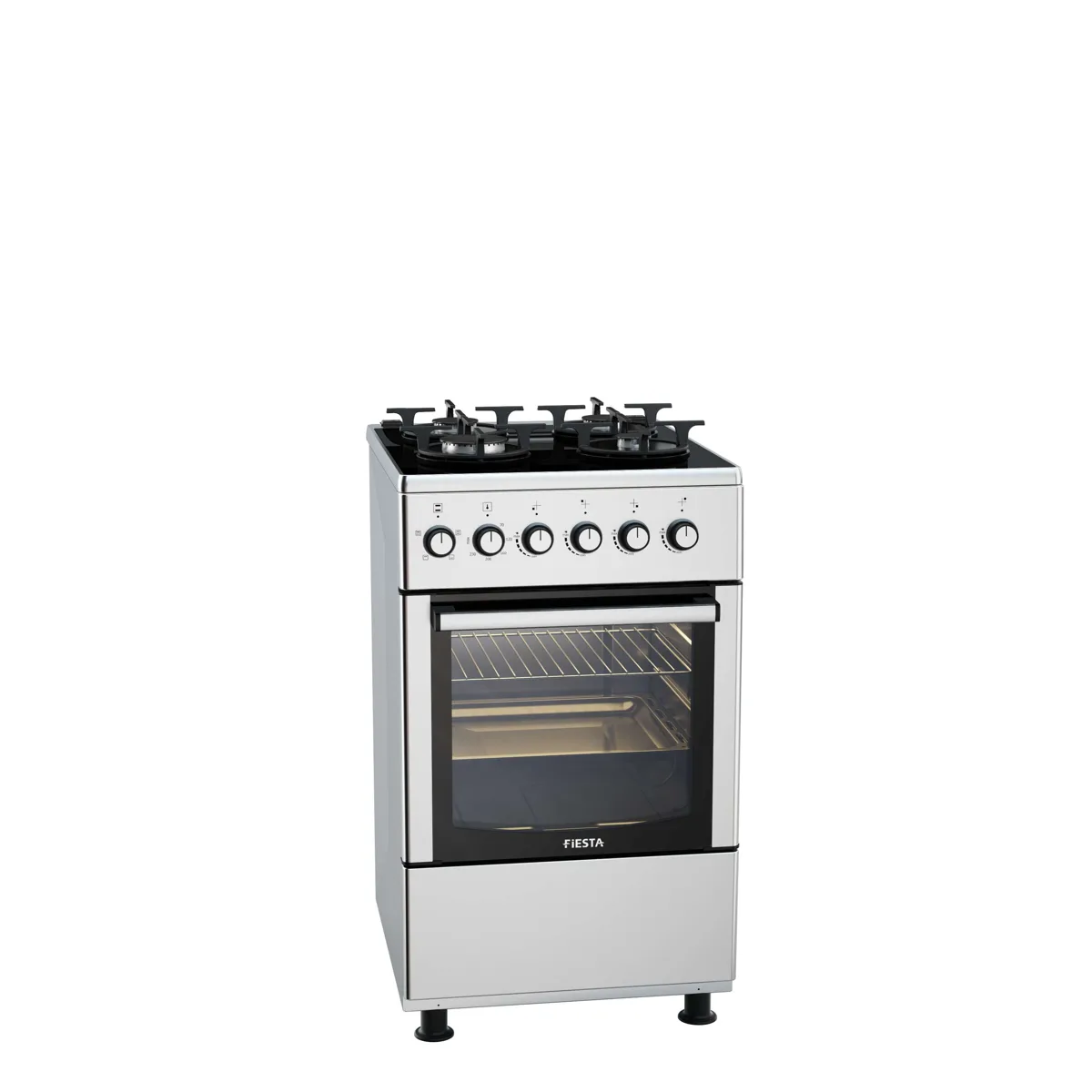 طباخ غاز قائم 50×60 بسطح زجاجي بأربع شعلات طراز FG 56G4 S