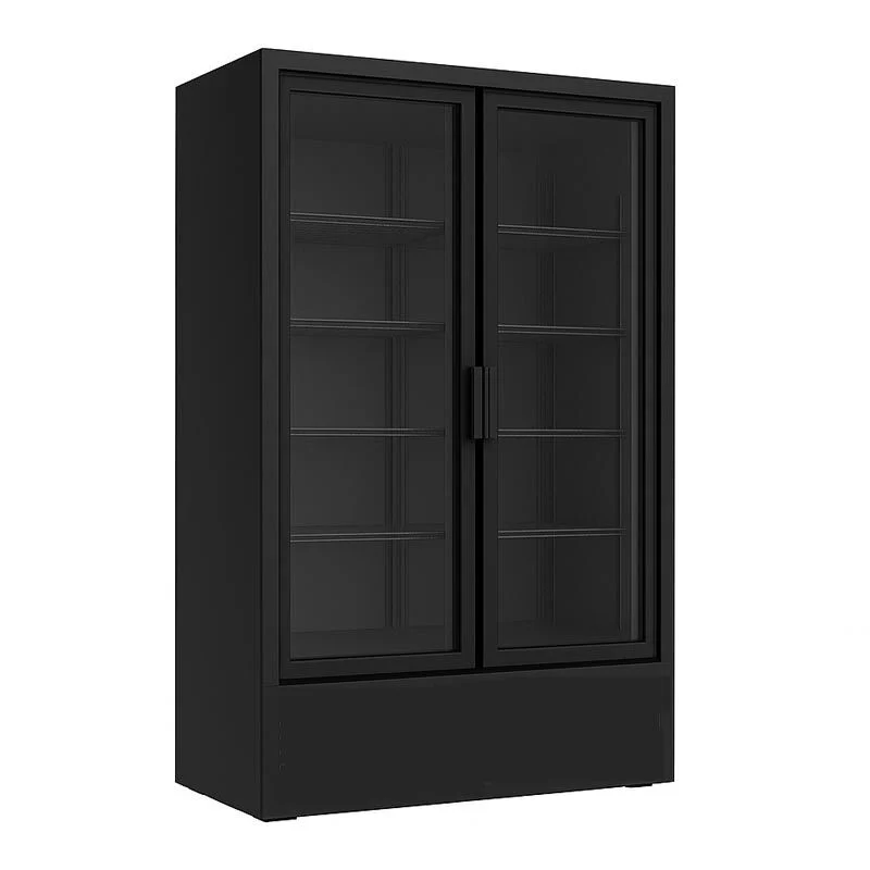 مبرد زجاجات رأسي ببابين Senox SDS 770 DC 2 DF باللون الأسود