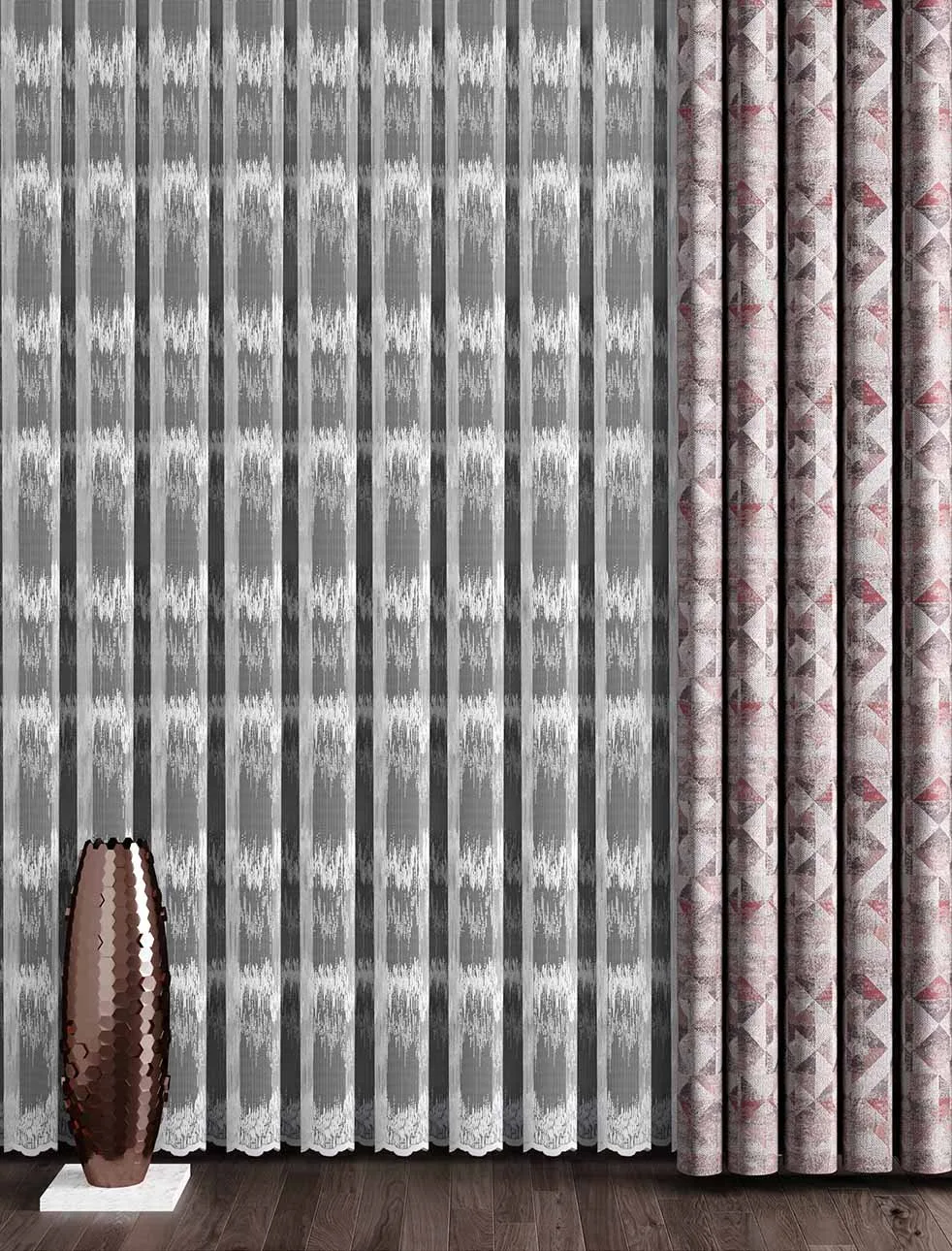 BT731 patterned tulle curtain