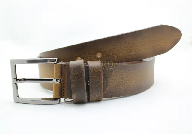 Brown buffalo leather belt 1470