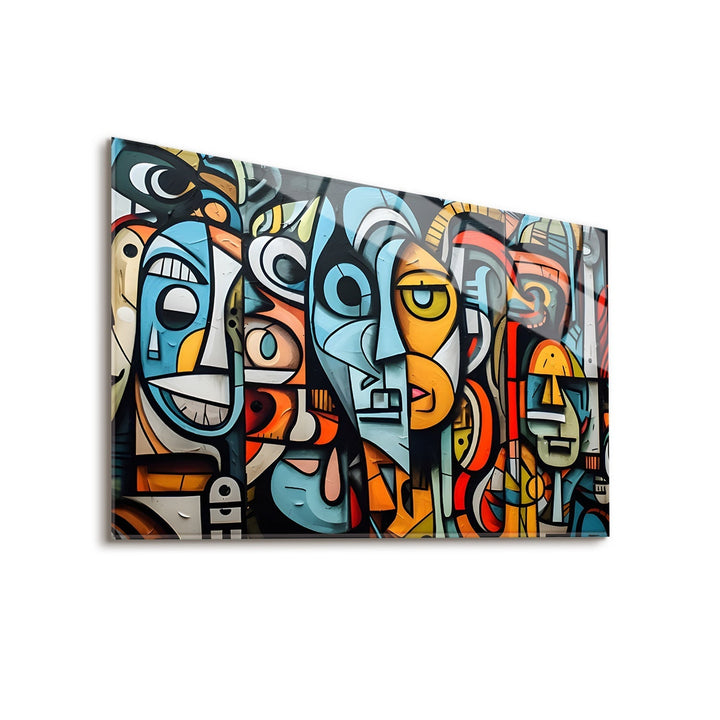 Glass Wall Art of Abstract Portraits
