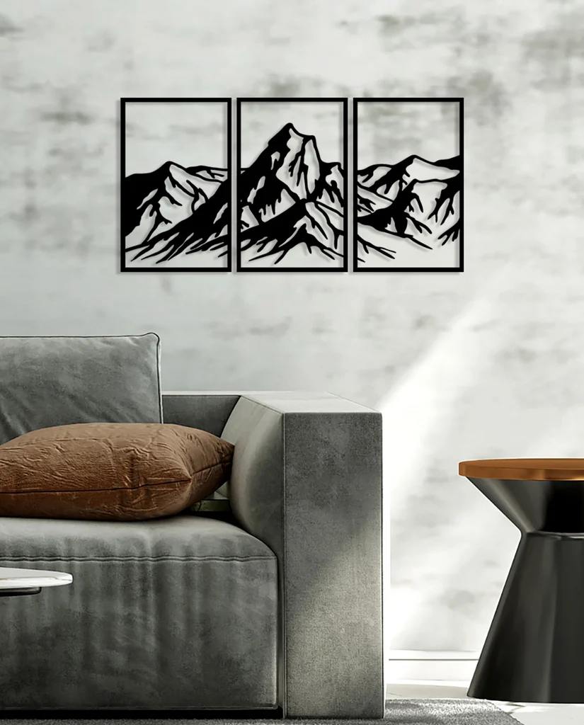 Mountain landscape metal wall art