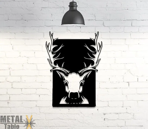 Geyik Duvar Dekoru Lazer Kesim metal wall art