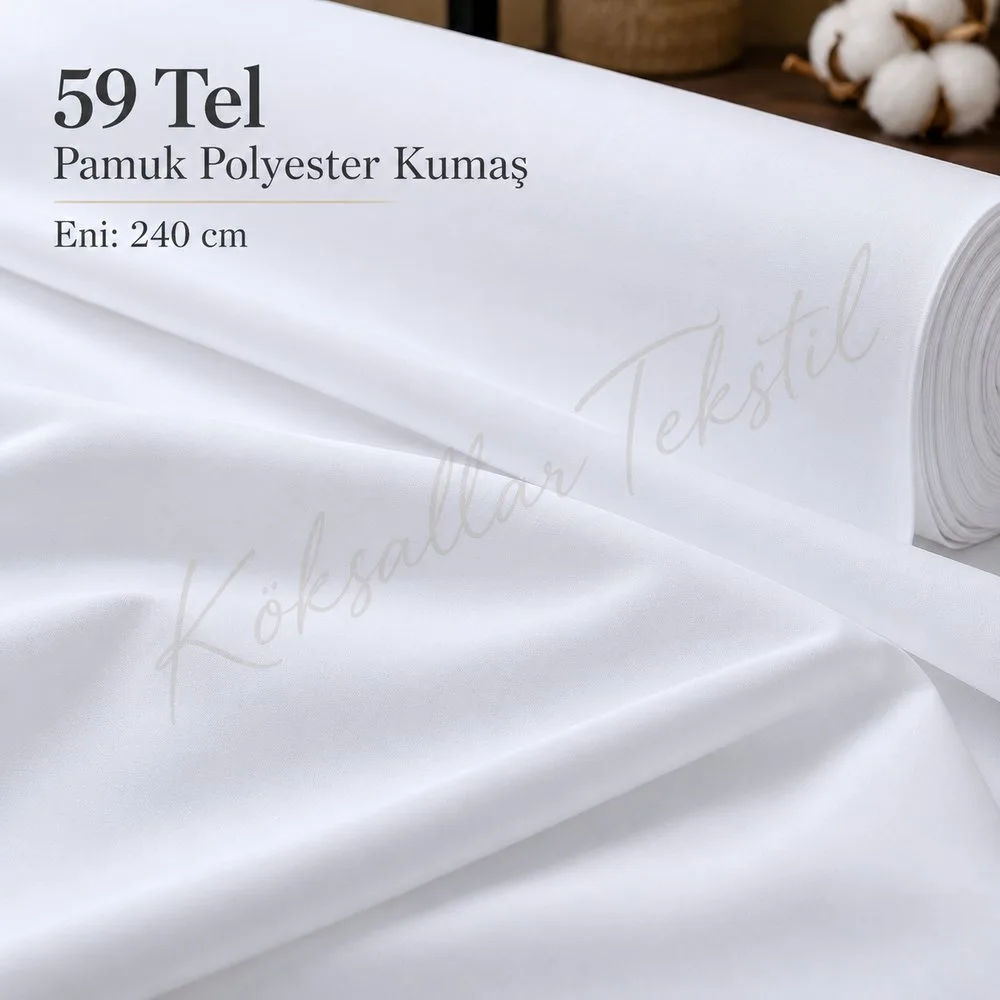 Fabric – 59 thread count, White