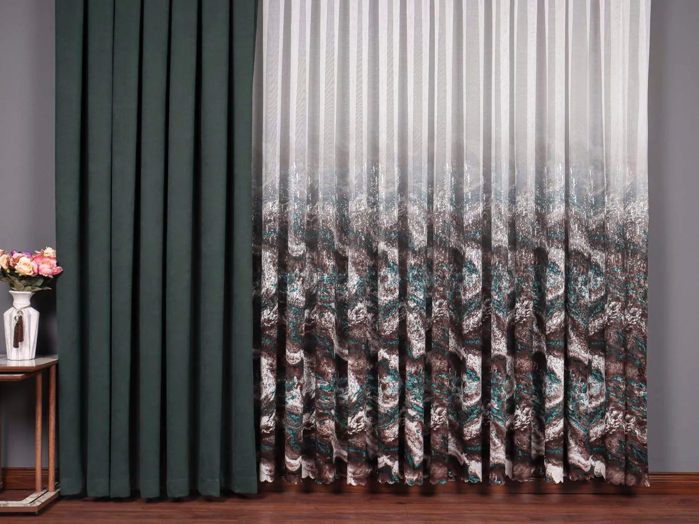 Pardes Hayal Tulle Curtain Petrol