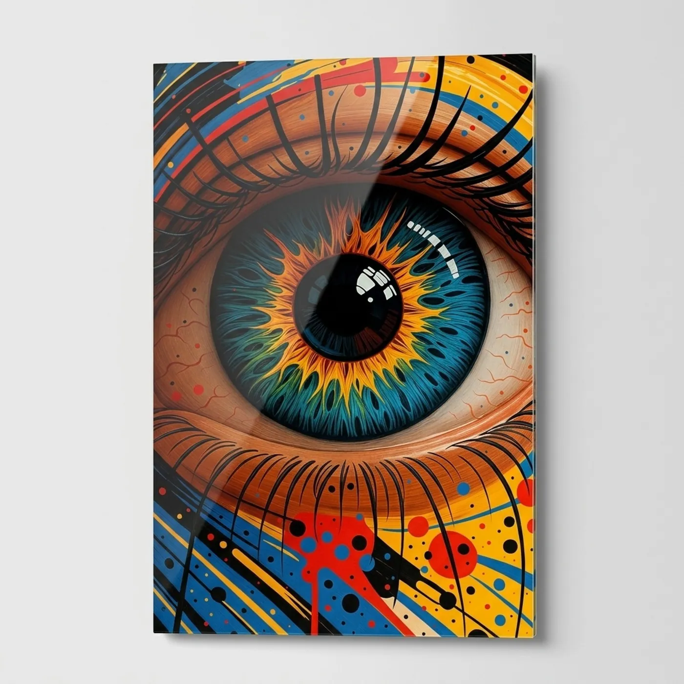 Psychedelic Eye Art Vertical Glass Wall Art glass wall art