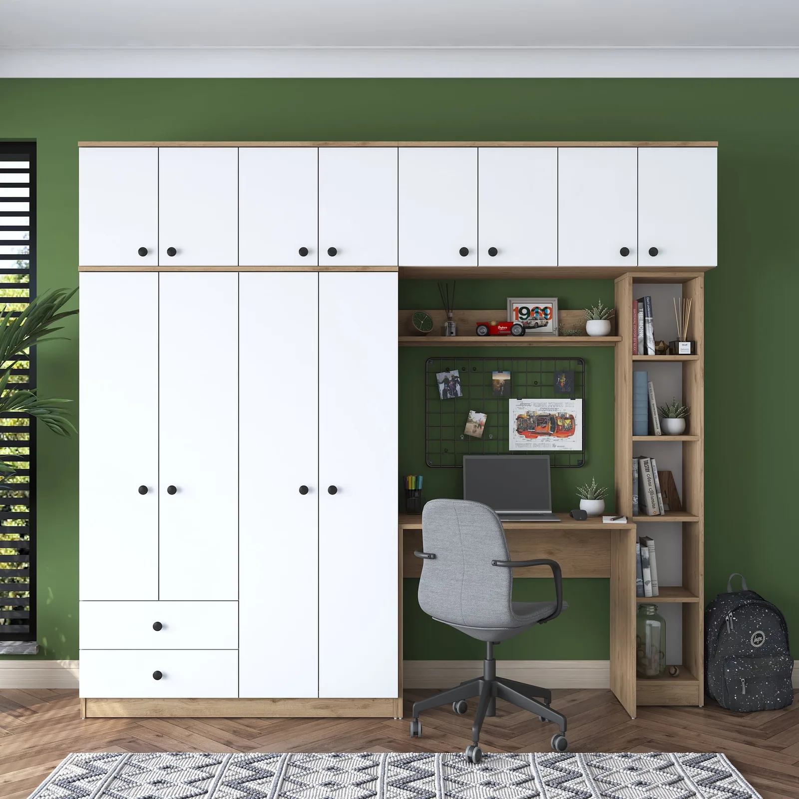 Wardrobe and desk set Rani BA122