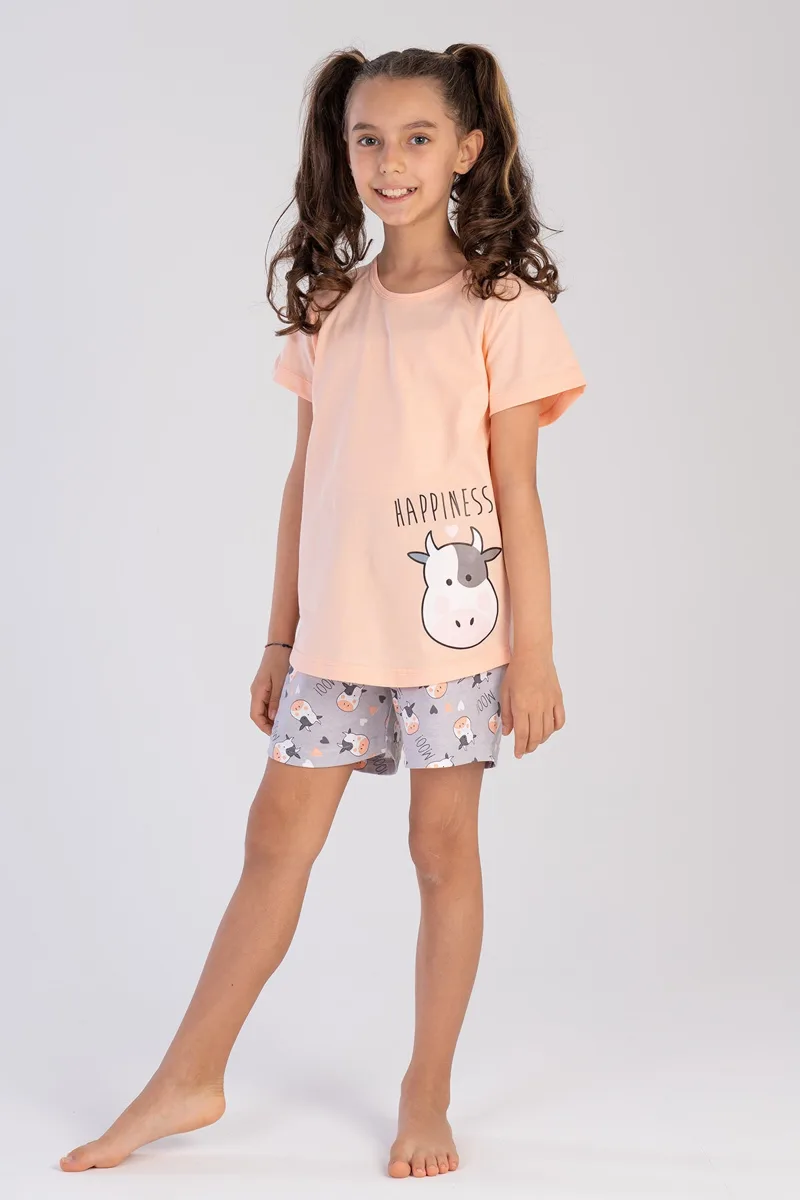 Girls' short-sleeve shorts set model 212410