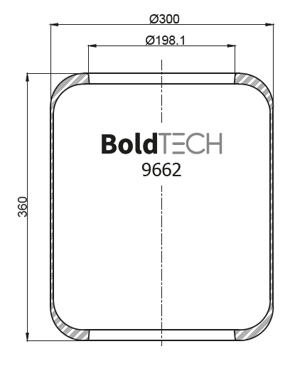 9662 R BoldTech Air Spring for Cab, Seat and Lift Systems, Vehicle Air Bellows