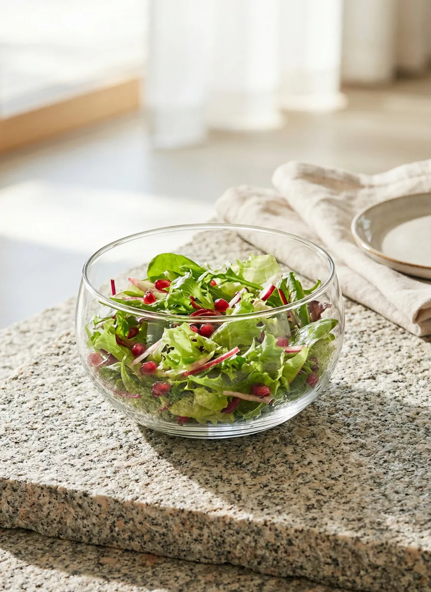 Cleo glass salad bowl