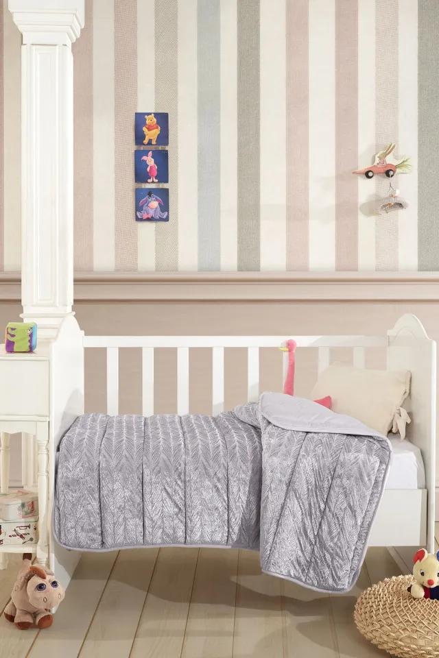 Elart Velvet Baby Quilt (150x100 cm) Gray