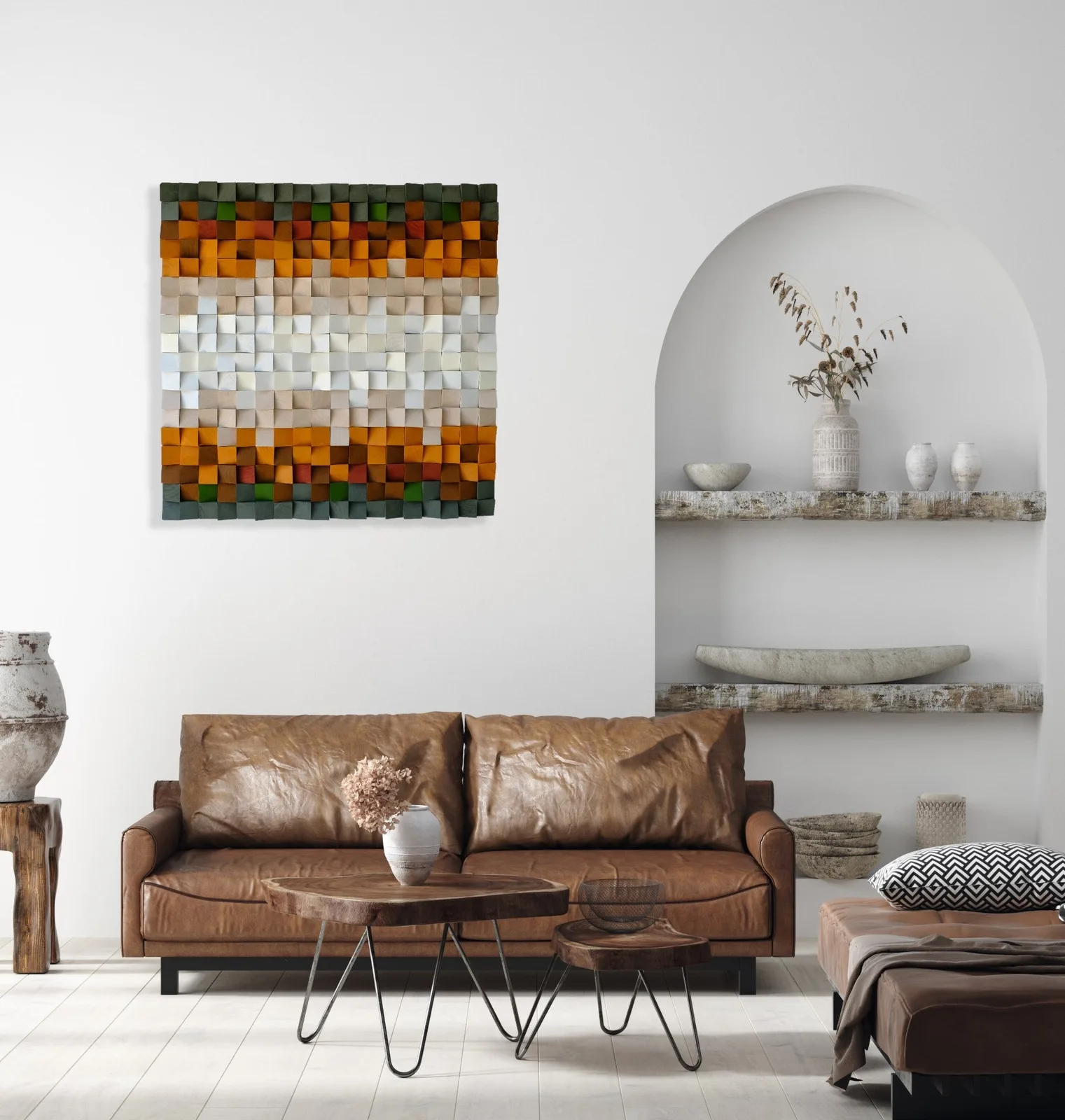 Jupiter mosaic wood wall art