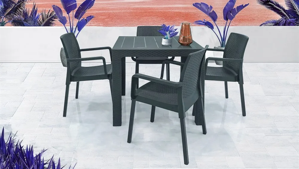 طقم سفرة حديقة بلاستيكي ARIZONA 80X80