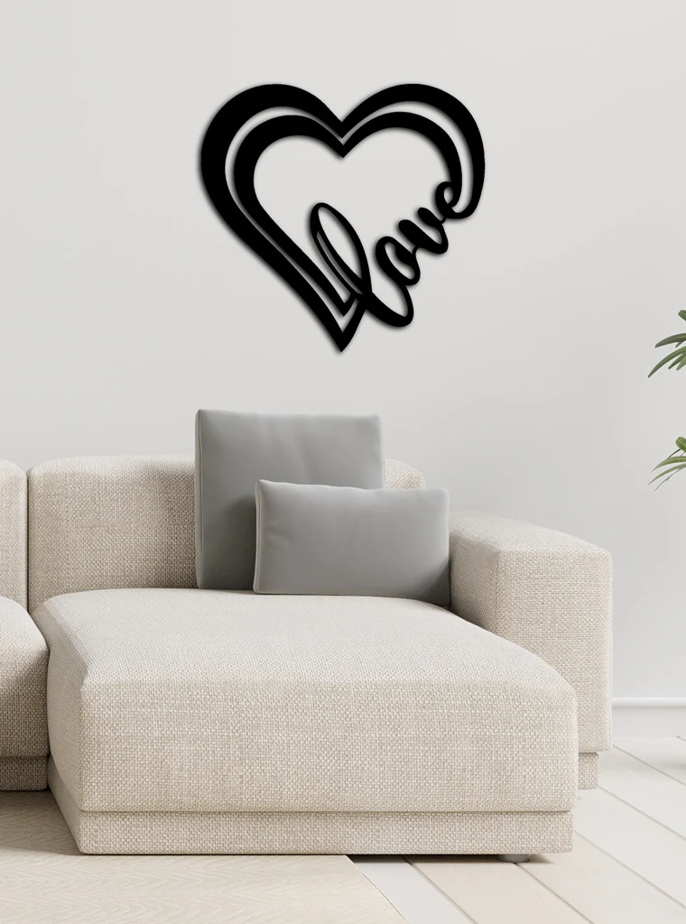 Love heart metal wall art