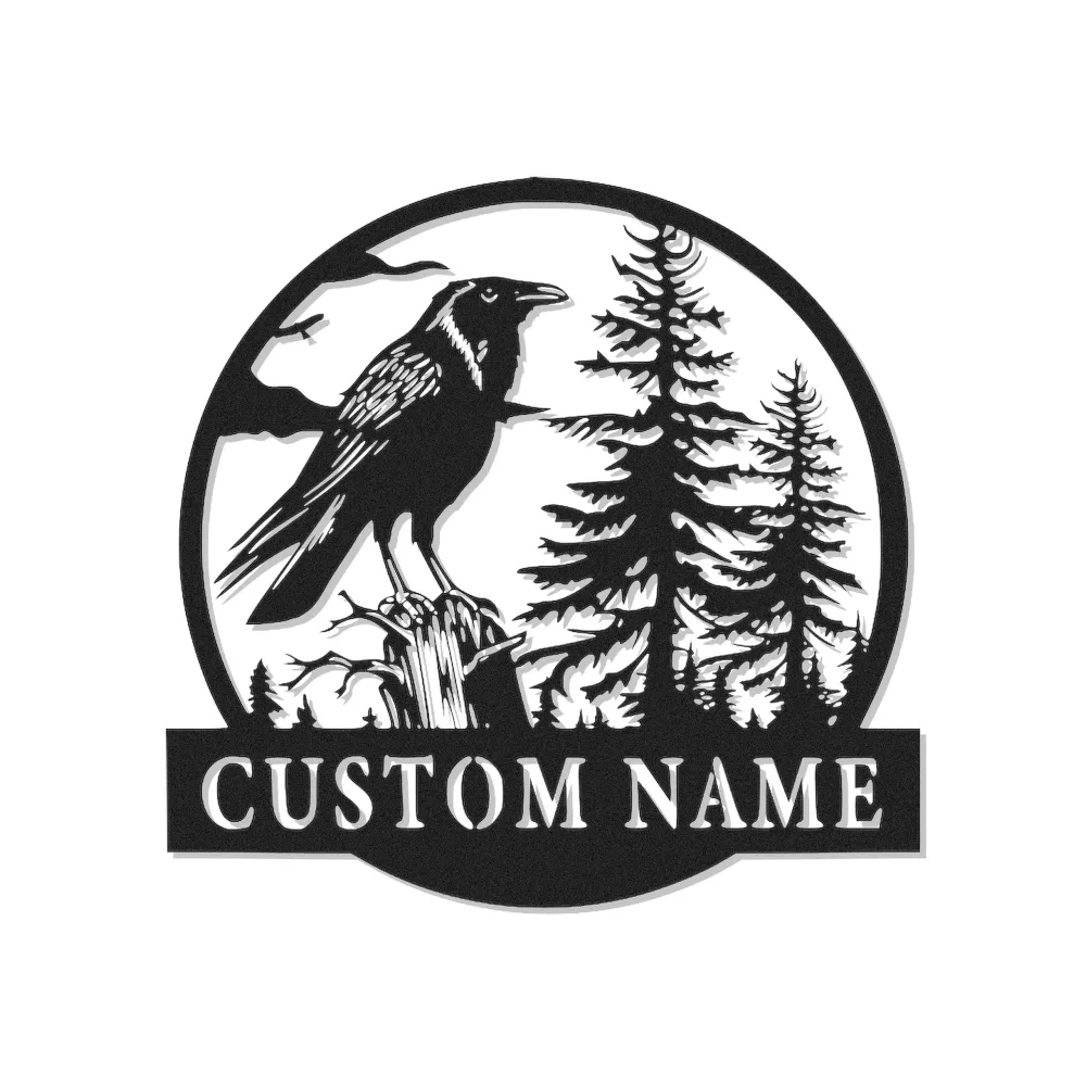 Raven LED Metal Wall Art