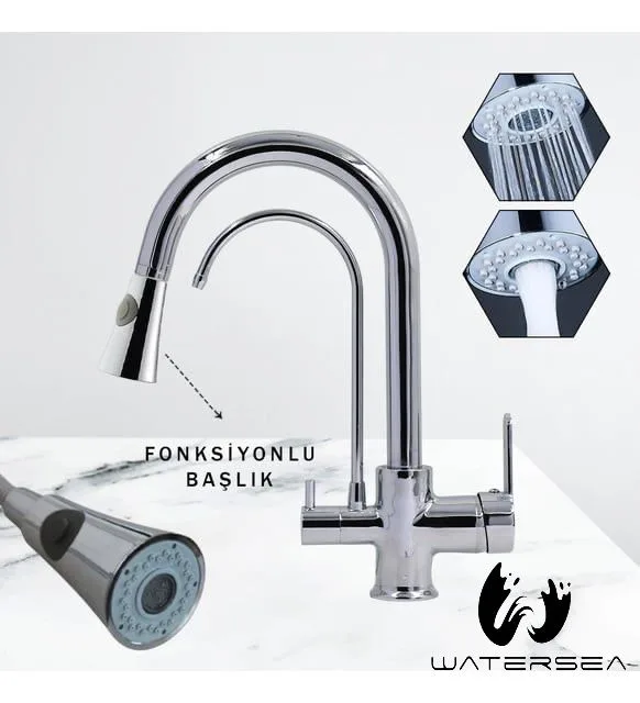 WATERSEA 3-way spiral sink faucet