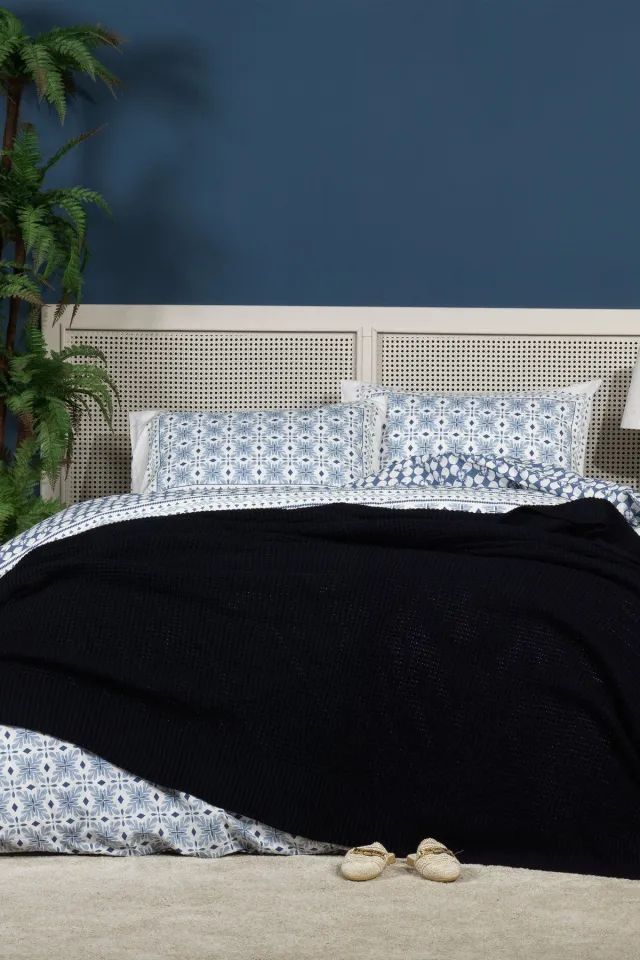 Elart Esila Knit Blanket Double (200x220 cm) Navy Blue