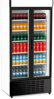 Senox SDS 1010 DC 2 CF Bottle Cooler with Black Canopy and Hinged Doors