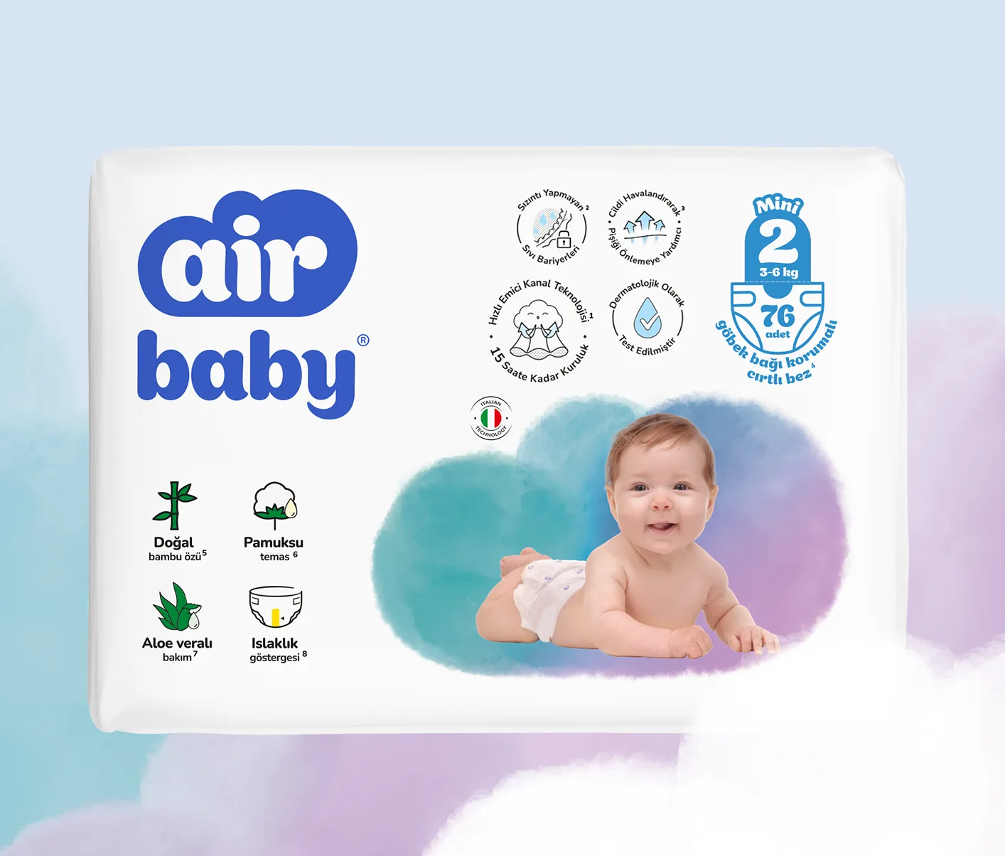 حفاضات أطفال Air Baby Jumbo مقاس 2 Mini
