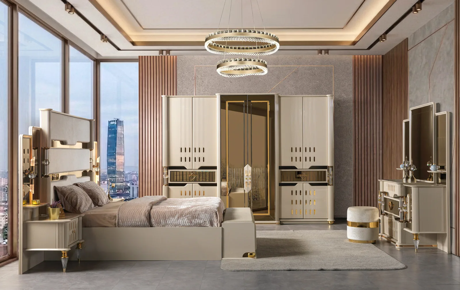 Yakut Krem bedroom set