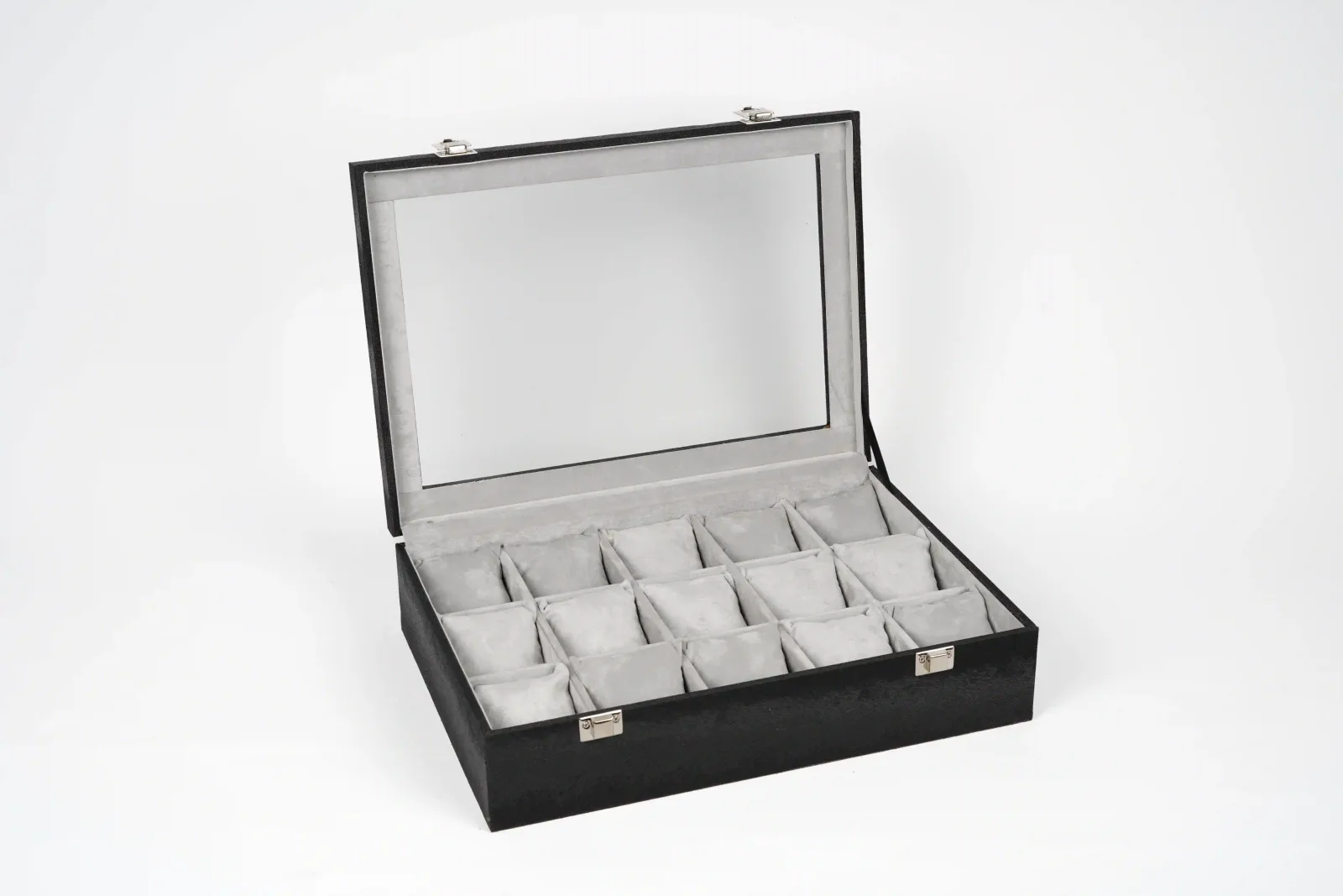 Watch box with glass lid