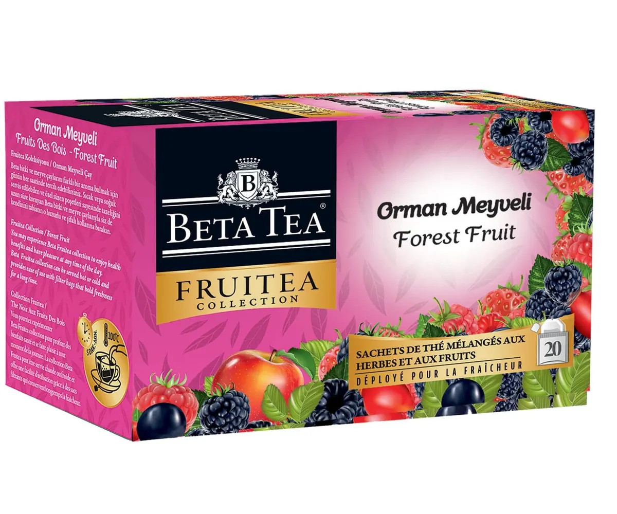 Beta Tea Fruitea شاي أعشاب وفواكه بتوت الغابة أكياس تصفية 20×1.5 غرام