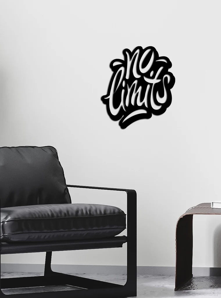 NO LIMITS metal wall sign