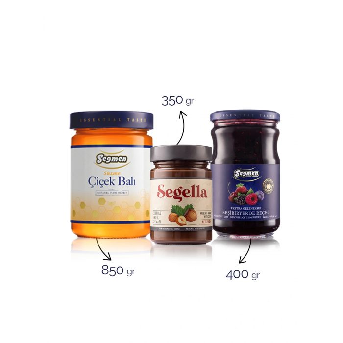 Set Segmen honey, Besibiryerde jam and hazelnut cream 3 pieces