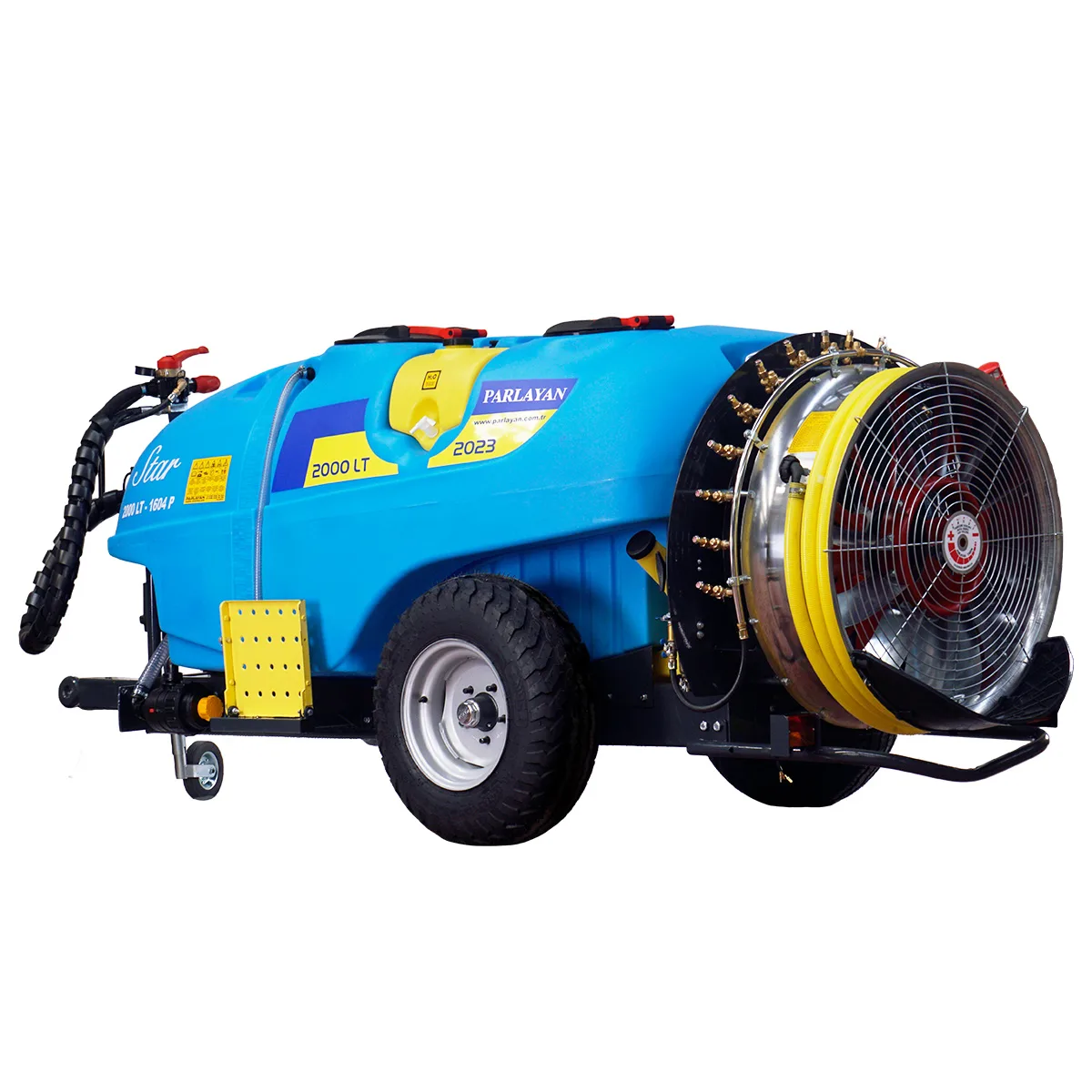 Trailed turbo agricultural sprayer