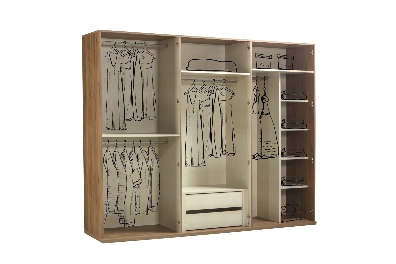 Six-door wardrobe VENTO
