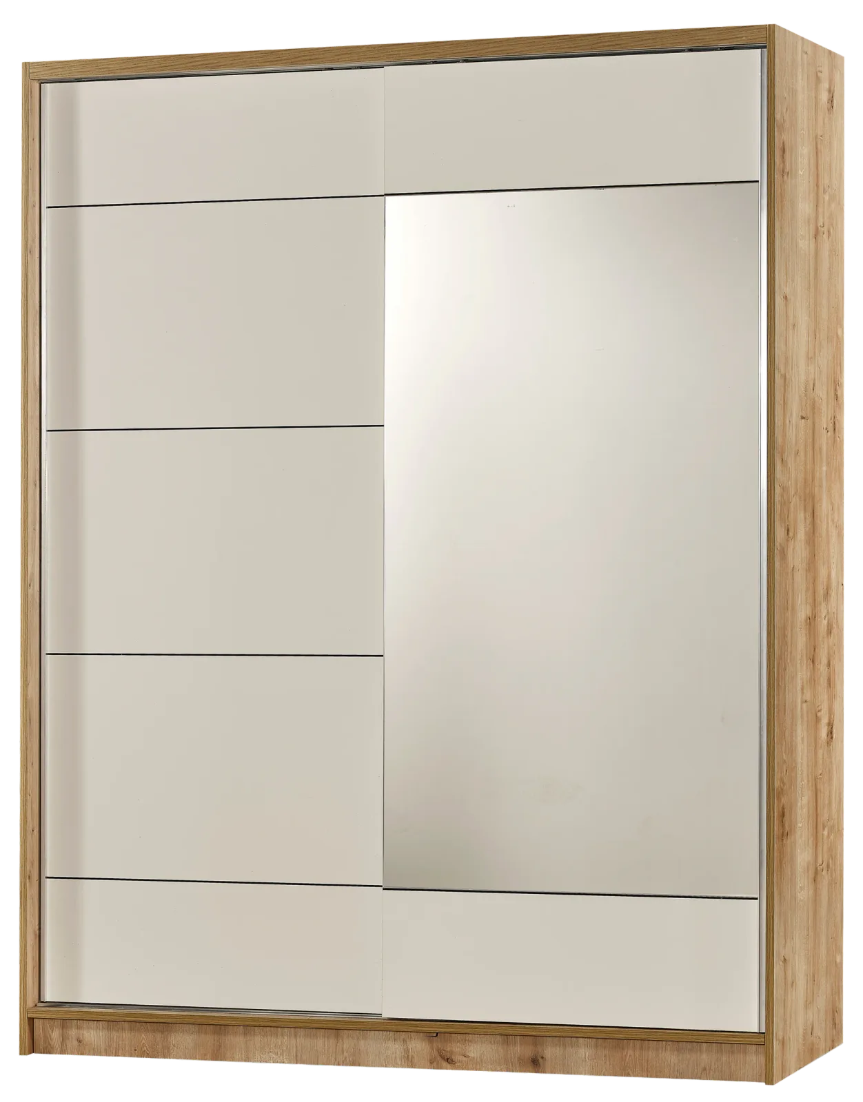 Tiona 160-Size Sliding Wardrobe Oak-Cream