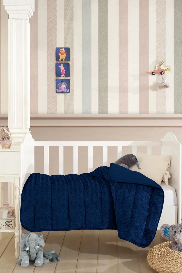 Elart Velvet Baby Quilt (150x100 cm) Navy Blue
