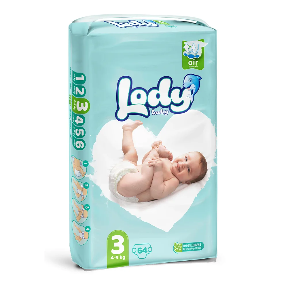حفاضات أطفال LODY BABY MIDI 4-9 Kg