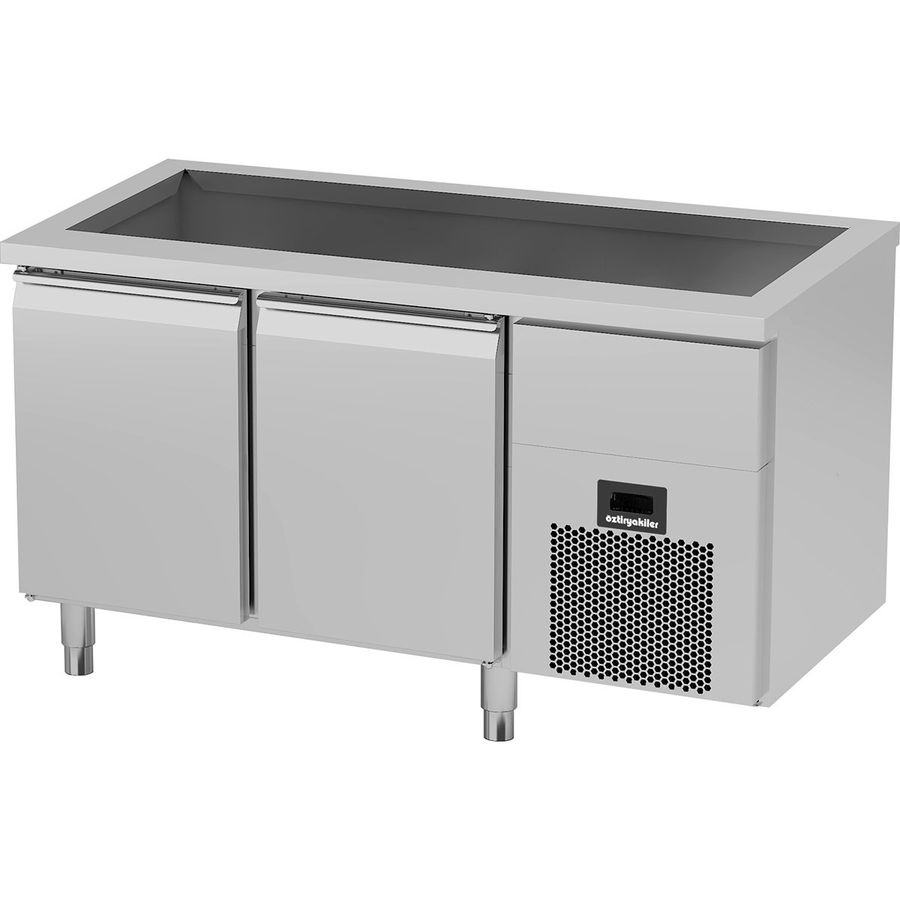 Two-Stainless-Door Refrigerator with Well, T Type