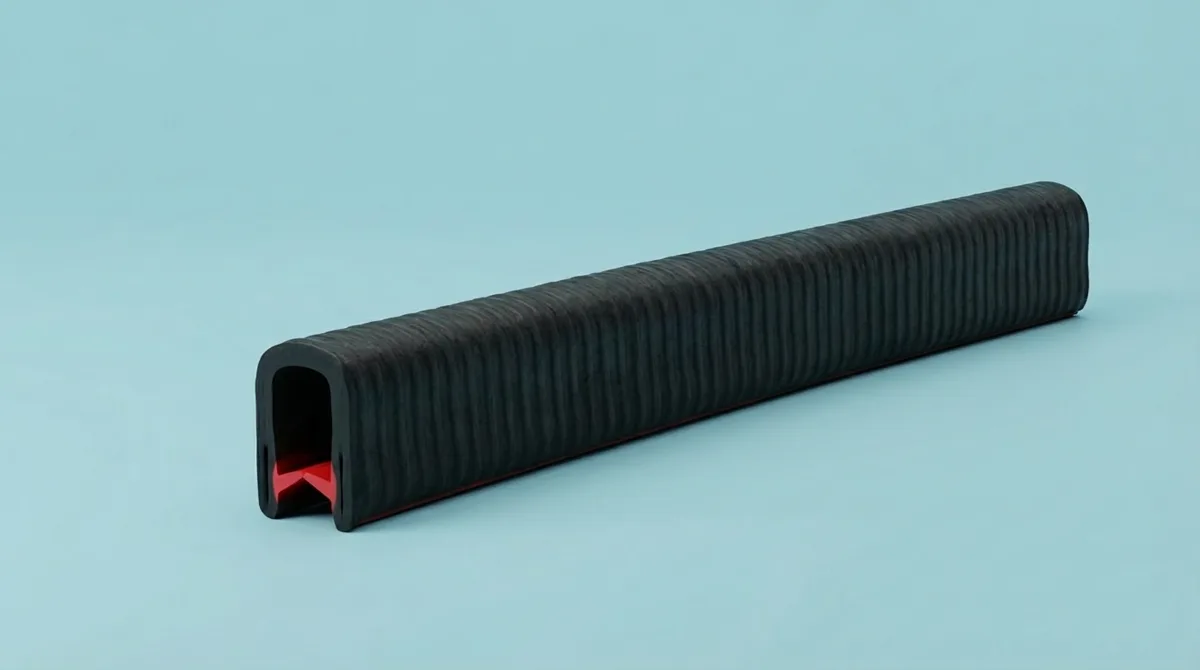 Metal-reinforced U-shaped rubber seal