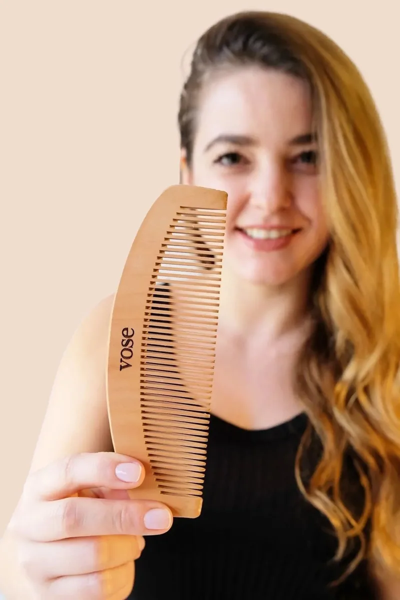 Natural wooden comb