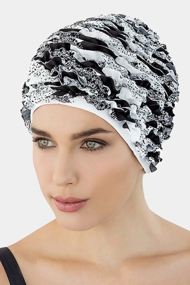 Ayyıldız ruffled swimming cap model 3449