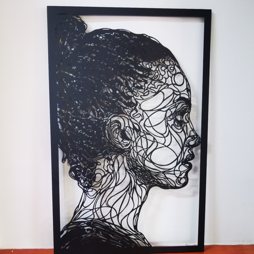 Modern Woman Silhouette Metal Wall Art